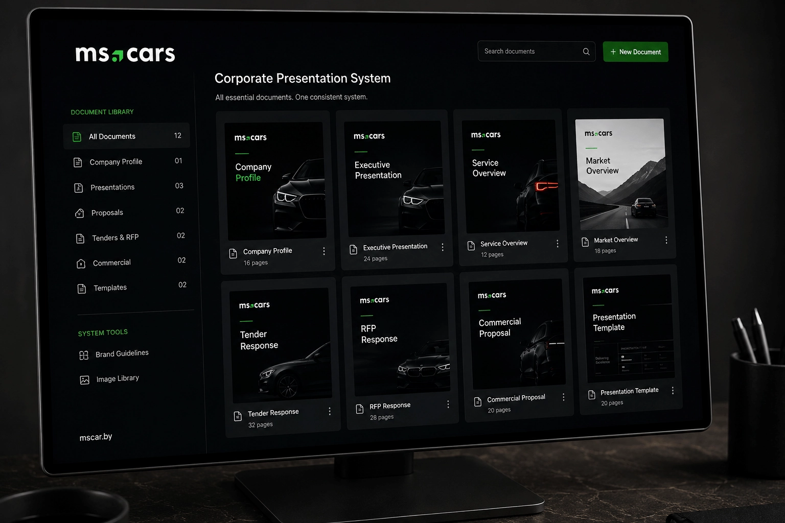 MS Cars company profile and communication system