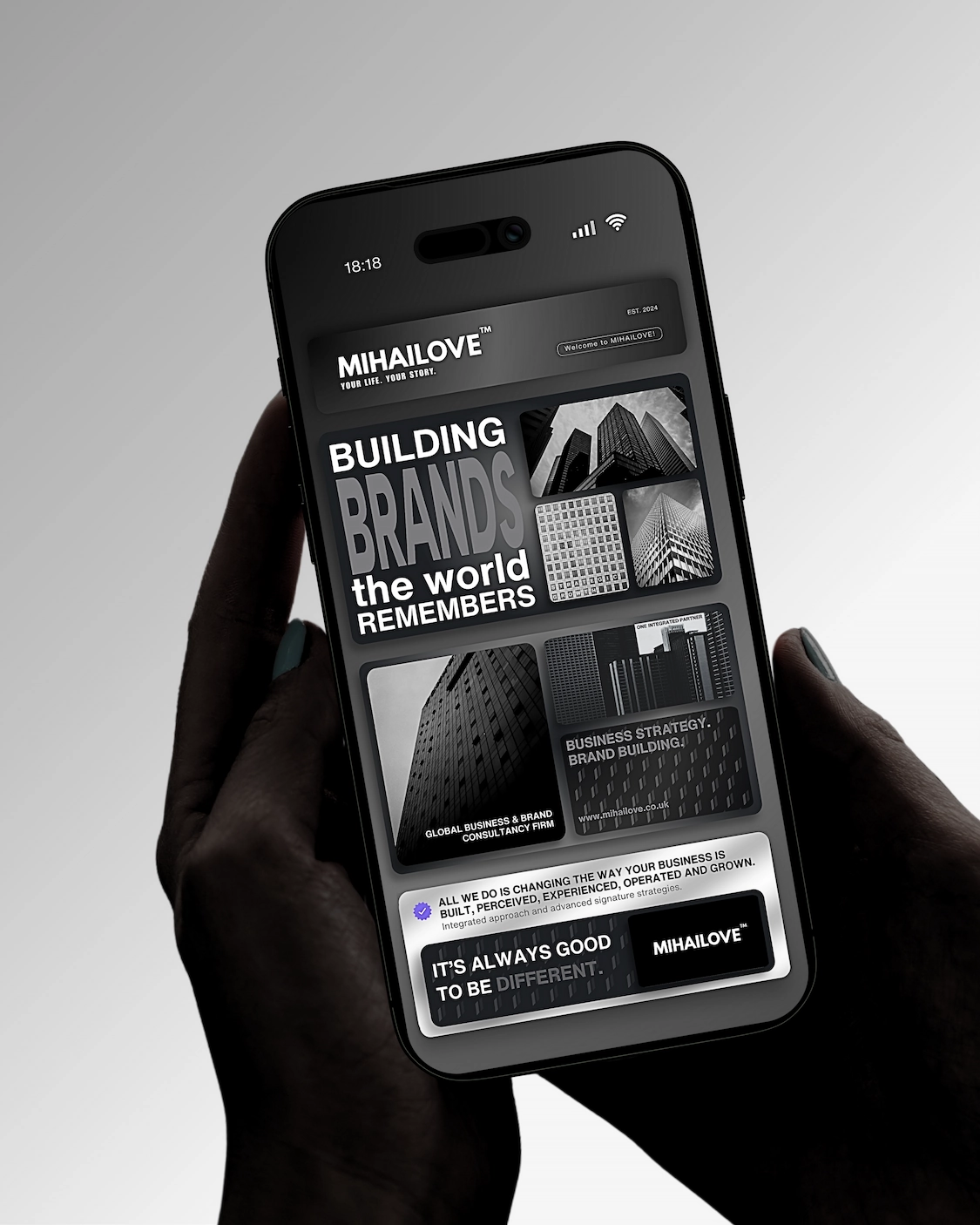 MIHAILOVE mobile brand application
